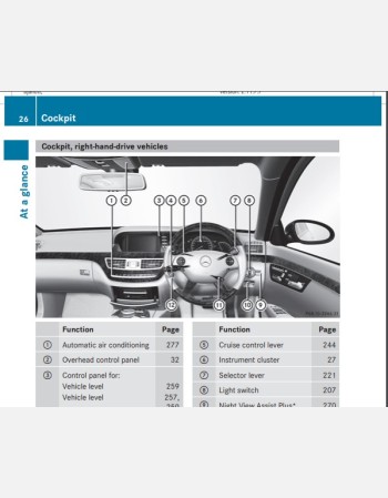 mercedes benz  s class 2010 2011 2012 owners manual rhd & lhd